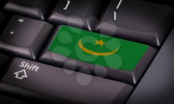 Flag on button keyboard, flag of Mauritania