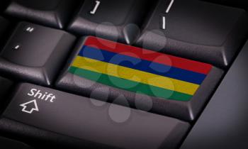 Flag on button keyboard, flag of Mauritius