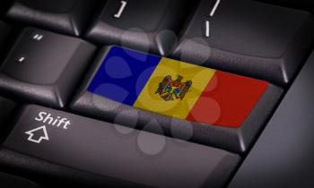 Flag on button keyboard, flag of Moldova