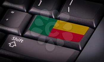 Flag on button keyboard, flag of Benin