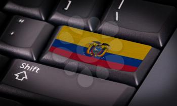 Flag on button keyboard, flag of Ecuador