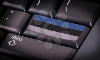 Flag on button keyboard, flag of Estonia