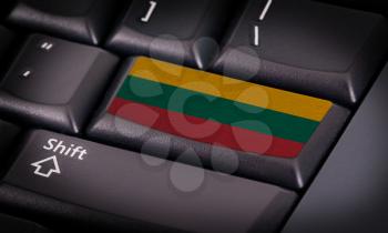 Flag on button keyboard, flag of Lithuania