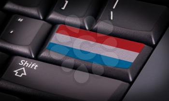 Flag on button keyboard, flag of Luxembourg
