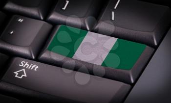 Flag on button keyboard, flag of Nigeria