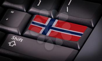 Flag on button keyboard, flag of Norway