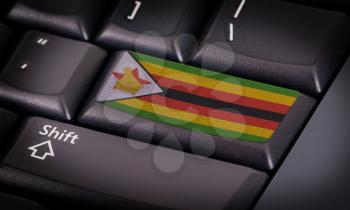 Flag on button keyboard, flag of Zimbabwe