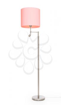 Red floor lamp, isolated on white background