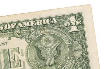US one Dollar bill, close up photo, seal USA
