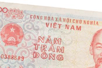 Old Vietnamese Dong, Vietnamese currency, close-up