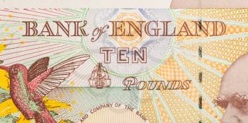 Pound currency background, close-up - 10 Pounds