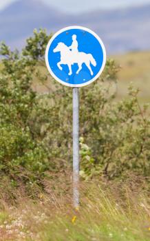 Old road sign in Iceland - Equestrian path
