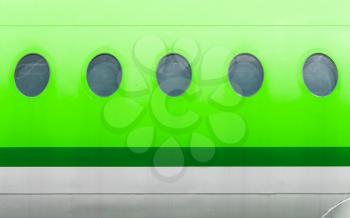Windows of the green airplane - copy space