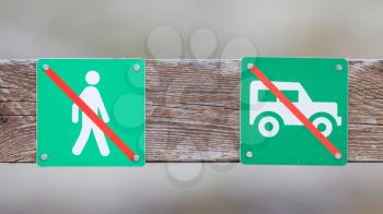 Forbidden for pedestrians and vehicles over here - Sign in Iceland
