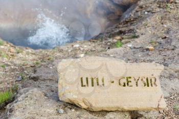 Little geyser in the Geysir hot spring area - Iceland