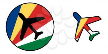 Nation flag - Airplane isolated on white - Seychelles