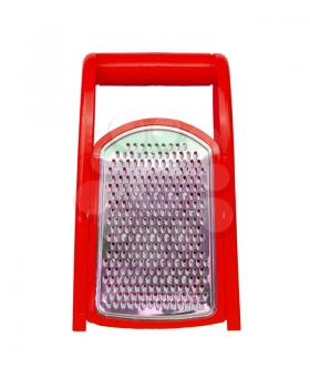 Red plastic grater. isolated on white background