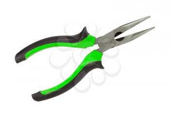 Simple pliers tool isolated on white background, green