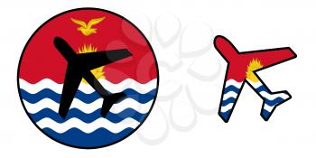Nation flag - Airplane isolated on white - Kiribati
