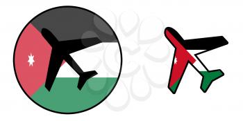 Nation flag - Airplane isolated on white - Jordan