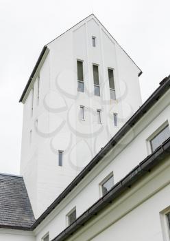 SKALHOLT, ICELAND - JULY 25: The modern Skalholt cathedral was completed in 1963, is pictured on July 25, 2016 and is situated on one of Iceland's most historic sites.