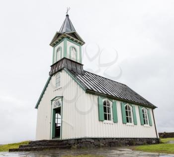 White Church in Thingvellir National park - famous area in Iceland, Iceland