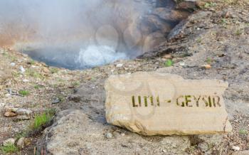 Little geyser in the Geysir hot spring area - Iceland