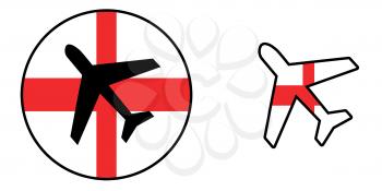 Nation flag - Airplane isolated on white - England