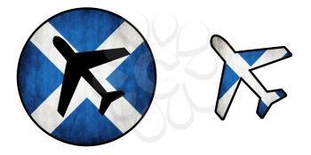 Nation flag - Airplane isolated on white - Scotland