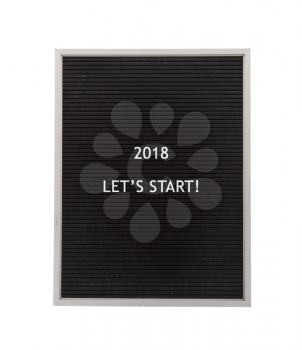 Very old black menu board - New year - 2018