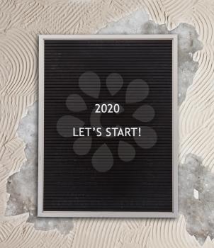 Very old black menu board - New year - 2020