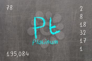 Isolated blackboard with periodic table, Platinum, Chemistry