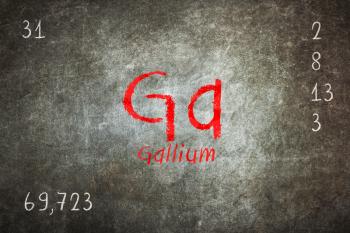 Isolated blackboard with periodic table, Gallium, chemistry