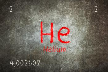 Isolated blackboard with periodic table, Helium, Chemistry