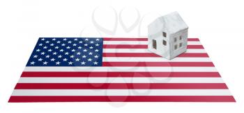 Small house on a flag - Living or migrating to United States of America