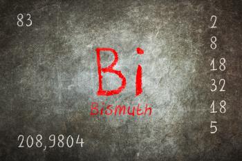 Isolated blackboard with periodic table, Bismuth, Chemistry