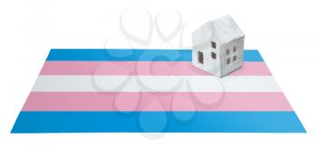 Small house on a flag - Transgender flag