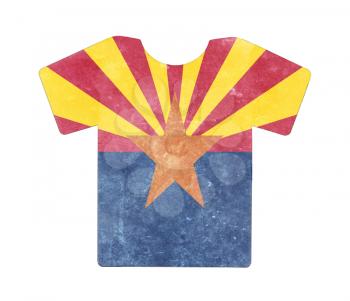Simple t-shirt, flithy and vintage look, isolated on white - Arizona