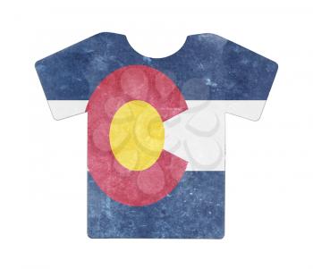 Simple t-shirt, flithy and vintage look, isolated on white - Colorado