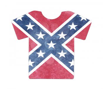 Simple t-shirt, flithy and vintage look, isolated on white - Confederate flag