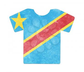 Simple t-shirt, flithy and vintage look, isolated on white - Congo