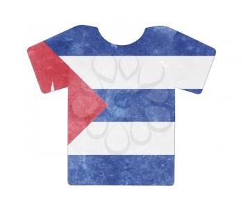 Simple t-shirt, flithy and vintage look, isolated on white - Cuba