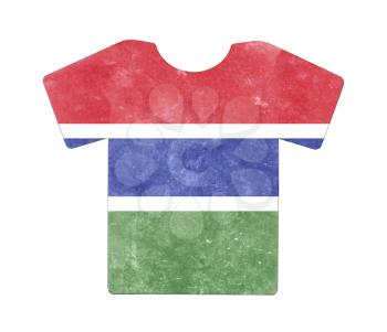 Simple t-shirt, flithy and vintage look, isolated on white - Gambia