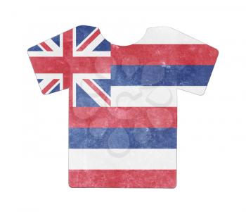 Simple t-shirt, flithy and vintage look, isolated on white - Hawaii