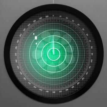 Green radar screen with dots - Safety equipment