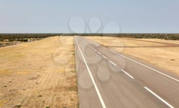 Empty airstrip in the north of Botswana