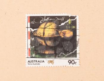 AUSTRALIA - CIRCA 1990: A stamp printed in Australia shows Terra Australis, circa 1990