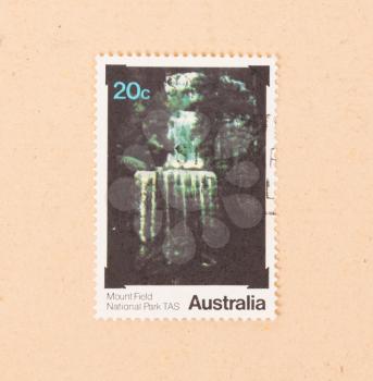 AUSTRALIA - CIRCA 1980: A stamp printed in Australia shows an image of Mount Field National Park TAS, circa 1980