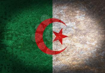 Old rusty metal sign with a flag - Algeria