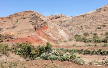 The famous red sand of Madagascar, Africa